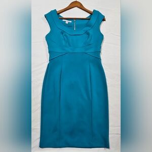 Maggy London Design Vibrant Teal Blue Coctail Sheath Dress Nordstrom Size 10